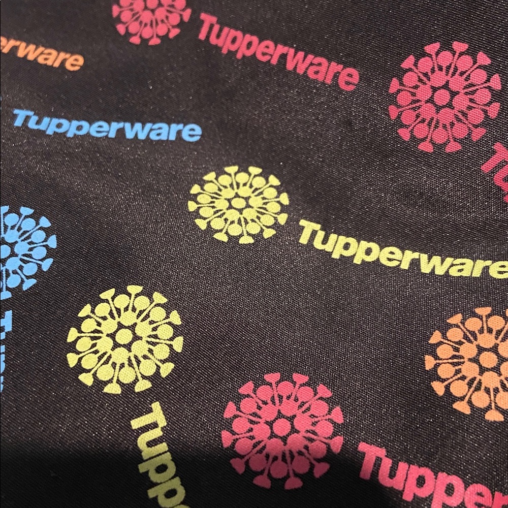 Vintage Tupperware Black Tote with Colorful Pattern - Picture 2 of 4